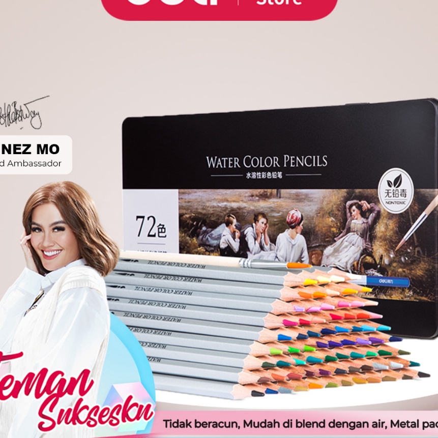 

(4-V☞Oご> Deli Pensil Warna 24/36/48/72 WARNA tidak beracun, dapat dicuci dan teknologi hybrid 6521 /murahh!