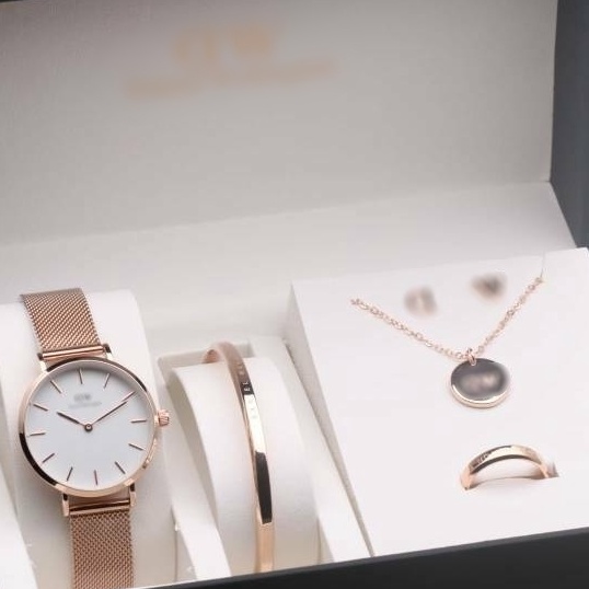 (L-H✔✓P) JAM TANGAN WANITA DW RANTAI PASIR PETITE TALI STAINLESS PAKET 1 SET FREE BOX ORIGINAL & PAP