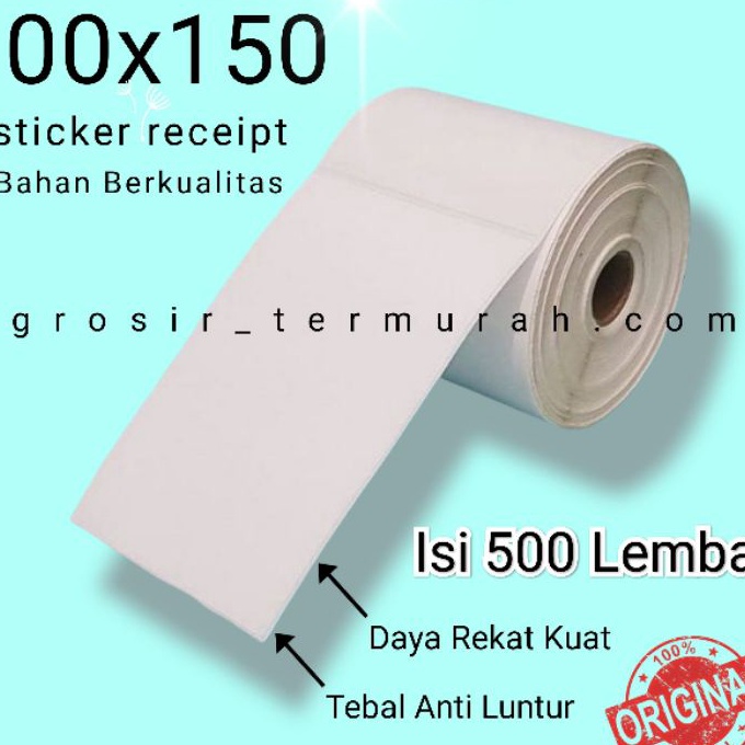 

[DI✯.F✉) Kertas Thermal 100x150 mm isi 500 Pcs/ Label thermal barcode Roll A6langsung.kirim..