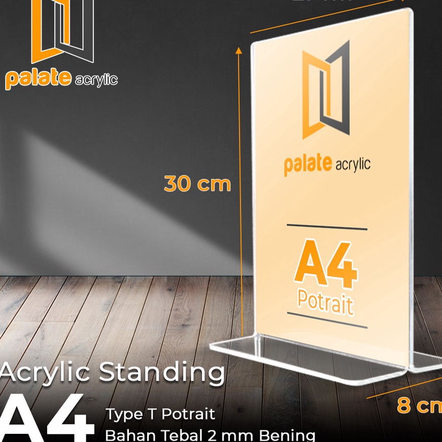 

(Q-J☆✯5> ACRYLIC TENT HOLDER / AKRILIK BROSUR A4 T PORTRAIT 2MM/ pasti.dikiriim!