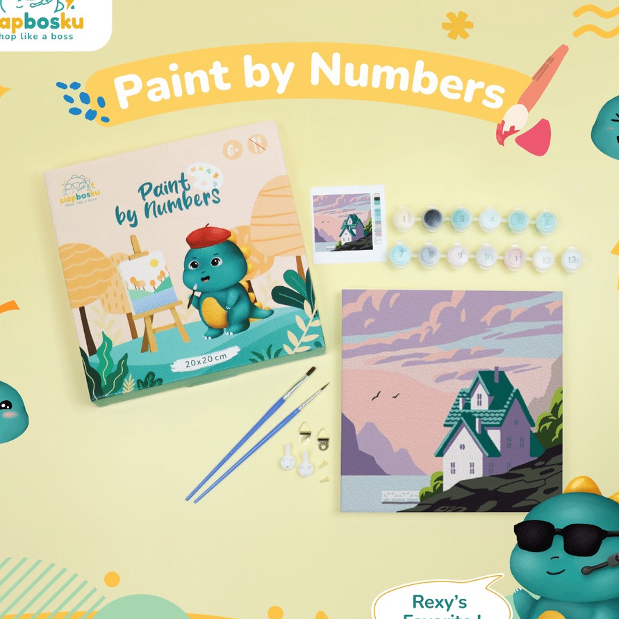 

[S◆/1Z♥> PAINT BY NUMBER 20x20 CM AESTHETIC LANDSCAPE KANVAS PAINTING KIT WITH FRAME SIAP LUKIS trending..