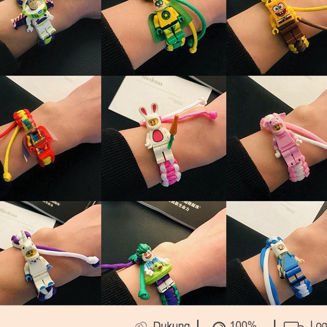 (O-O◆㊛Q] [restock] Brick Buzz Lighyer Superman Gelang Bracelet Avanger Unicorn Gelang Jalinan LEGO B
