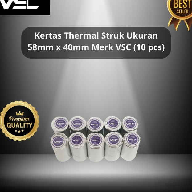 

[✉-4WA㊛] KERTAS THERMAL STRUK 58mmx40mm, MERK VSC 1 PACK (10PCS) - aamanah!