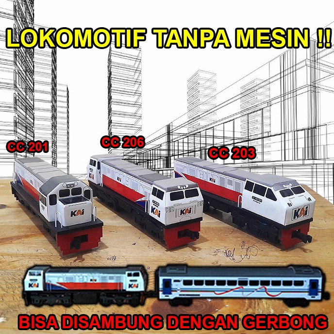 MURAH Kereta Api Indonesia - Lokomotif Kereta Api (Handmade)
