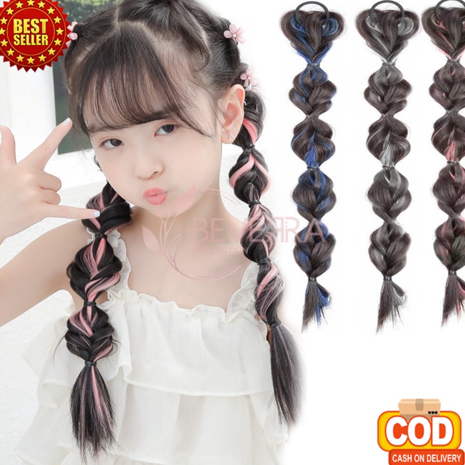 Promo Maxx4X8j Rambut Palsu Wanita Kepang Ponytail Twist Gaya Hip Hop Highlight Korea Aksesoris Ramb
