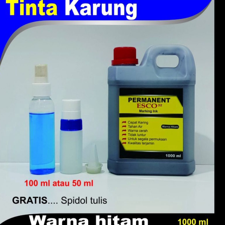 

Sale.. Tinta karung esco / tinta spidol permanen hitam 1000 ml 02R