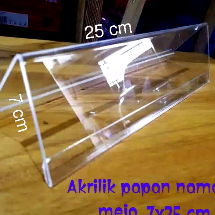 

(Q14❣/Y㊛) AKRILIK NAME PLAT TAG PAPAN NAMA MEJA 7X25 CM- berkualitas..