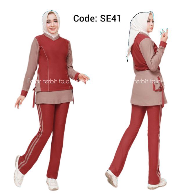 (NA✪.N➤) setelan baju olahraga senam aerobic COD  baju olahraga muslim stetelan olahraga wanita dewasa celana rok dewasa celana olahraga panjang kantongkekiniian..