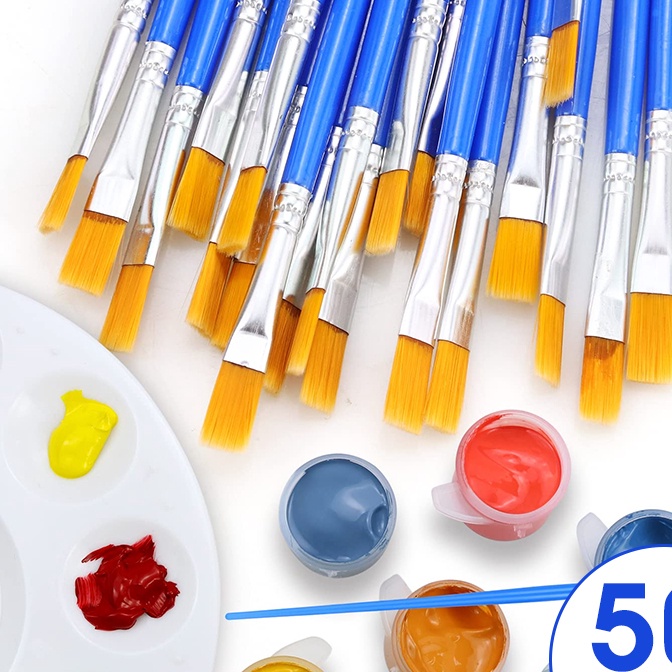 

(➤L✔V-X> Kakki 50pcs cat air biru flat tip sikat runcing sikat nilon sikat menelusuri sikat kuku seni sikat sikat setterviral.!
