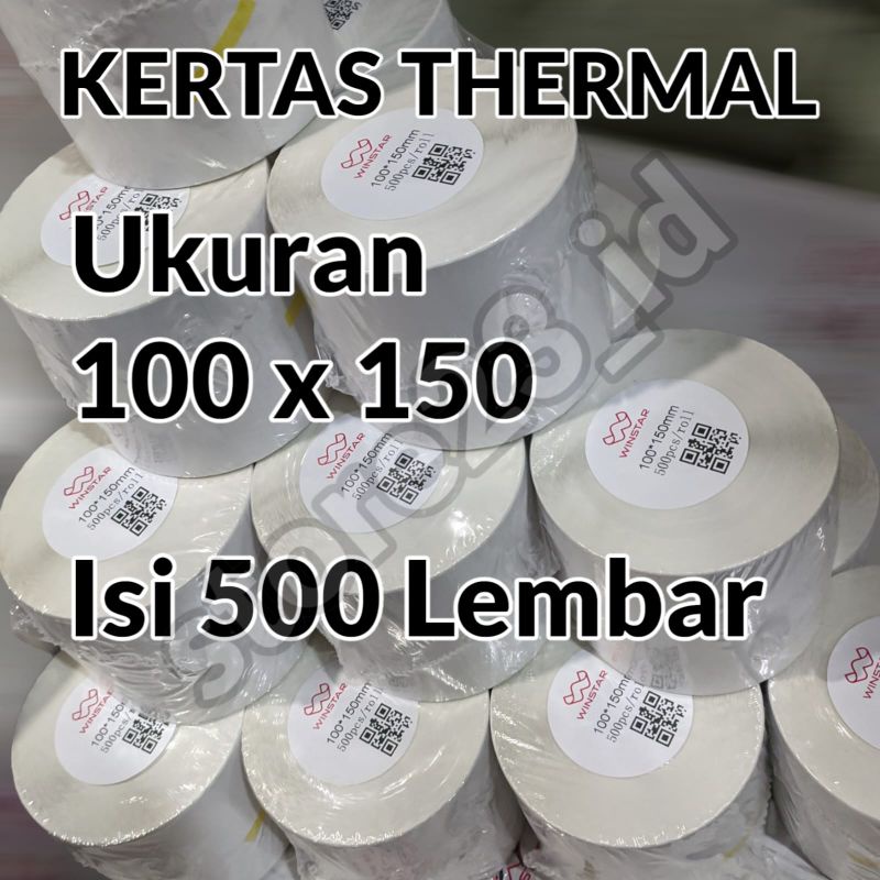 

STICKER KERTAS THERMAL A6 ISI 500 PCS 100 X 150 / 100X150 / 100MM X 150MM