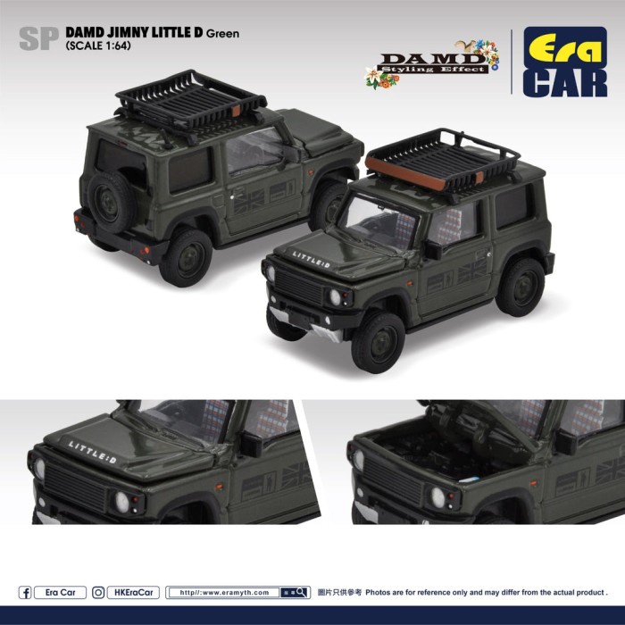 MUST HAVE SU21JS98 ERA CAR DAMD SUZUKI JIMNY LITTLE D GREEN ERACAR DIECAST TERLARIS