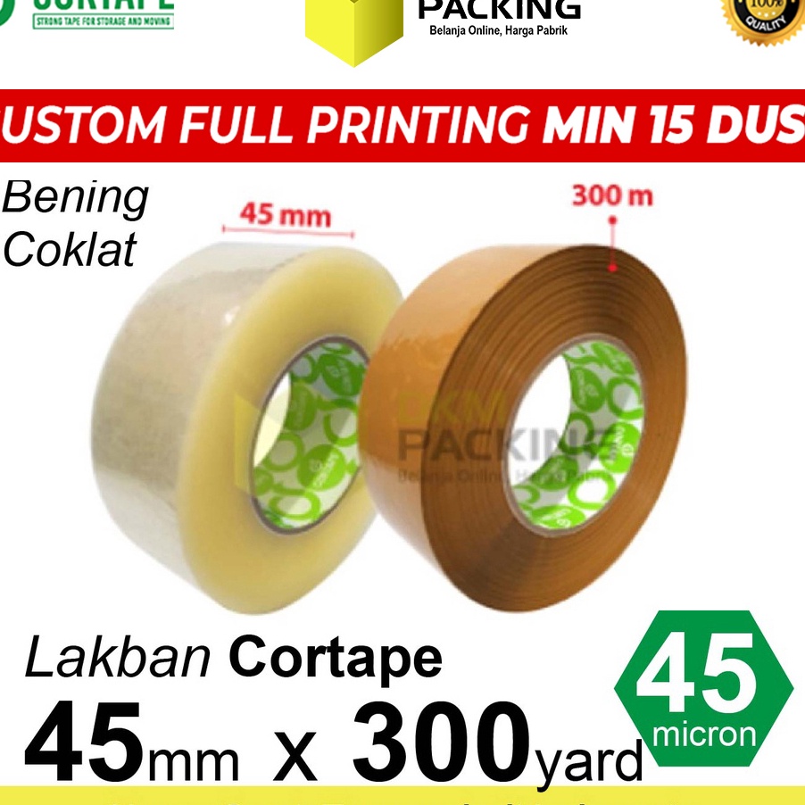 

YPRC4622 GROSIR Lakban 45mm x 300yard JUMBO CORTAPE Plakban Isolasi TAPE TERMURAH /SATUAN