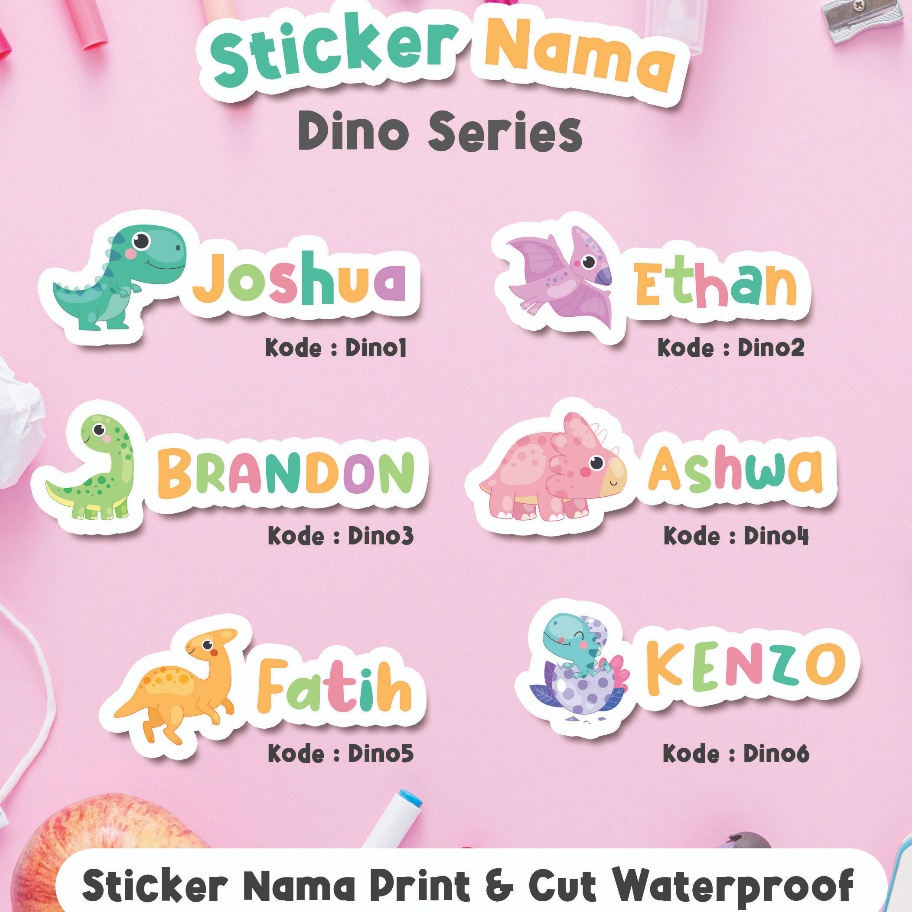 

[㊛ E✮RI> Label Nama Waterproof, Stiker Nama tumbler, kotak pensil, Print and Cut- supeer.keren.!