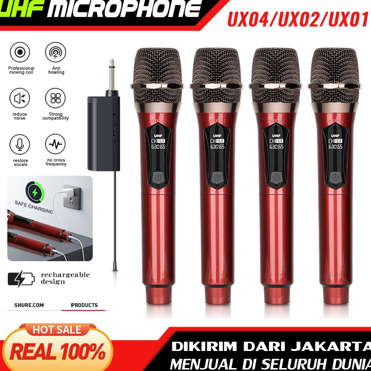 _ YI UX01 / UX02 profesional mikrofon nirkabel genggam profesional mikrofon mengambang UHF dalam rua
