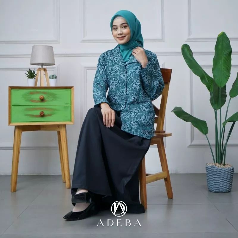 Kerudung segiempat PKK Nasional Hijau Tosca Premium