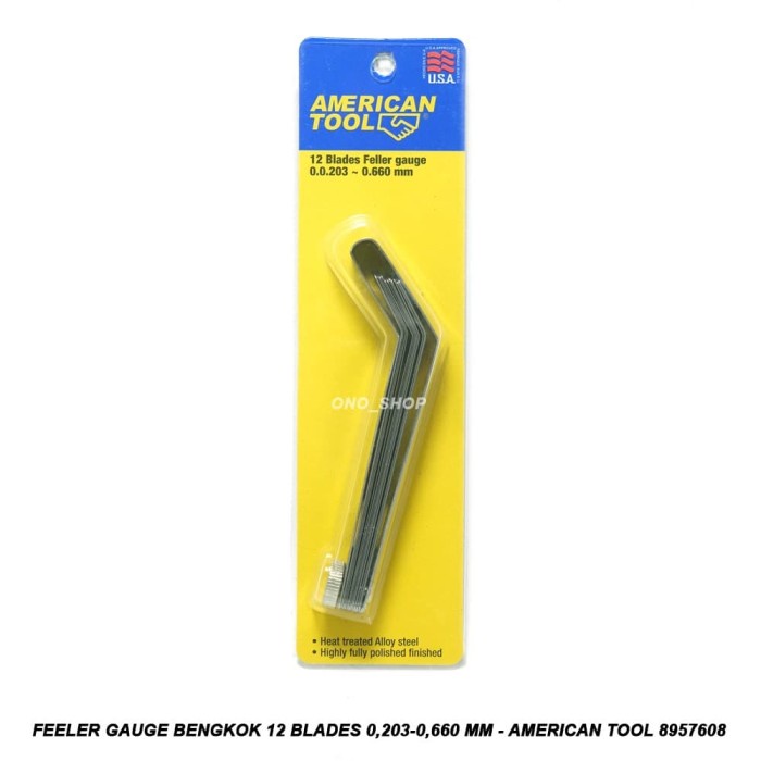 Terlaris Feeler Gauge Bengkok 12 Blades 0,203-0,660 Mm - American Tool 8957608