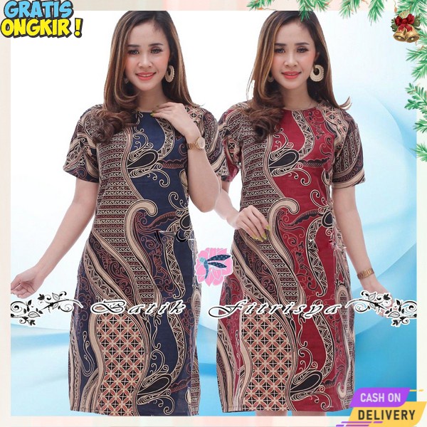 Pakaian Wanita Batik Elegan Terbaru Dan Termurah Dreis Pesta Vatik Bsrik Modern Baju Pakaiam Wanita 