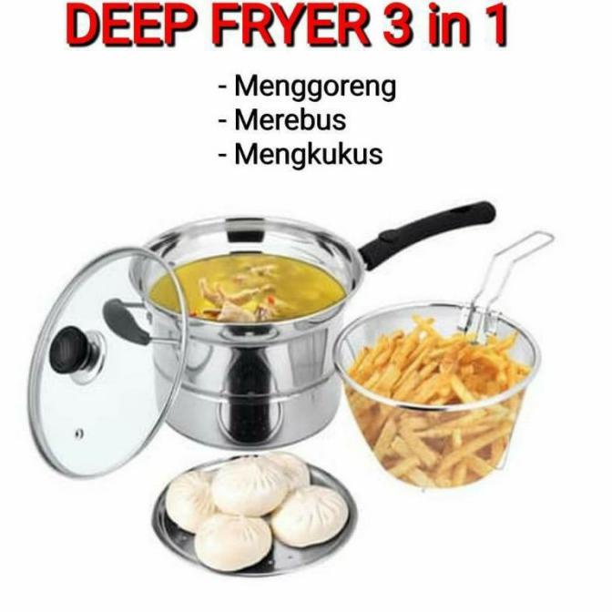 '+'+'+'+] KOREAN DEEP FRYER SET Panci 3in1 MULTIFUNGSI Panci Penggorengan Panci