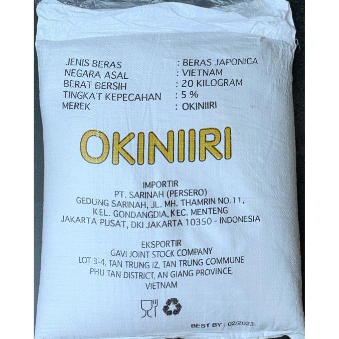 

Beras Jepang/Beras Sushi Japonica Okiniri 20 Kg Good Quality ORIGINAL