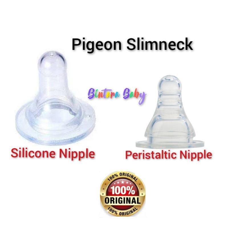 ORIGINAL Pigeon peristaltic nipple slim neck /  Dot Botol Susu pigeon  Standarneck Silikon Botol Sus