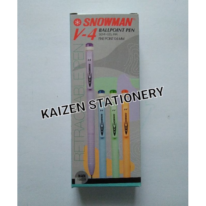 

PULPEN/ BALLPOINT PEN SNOWMAN V-4 WARNA HITAM