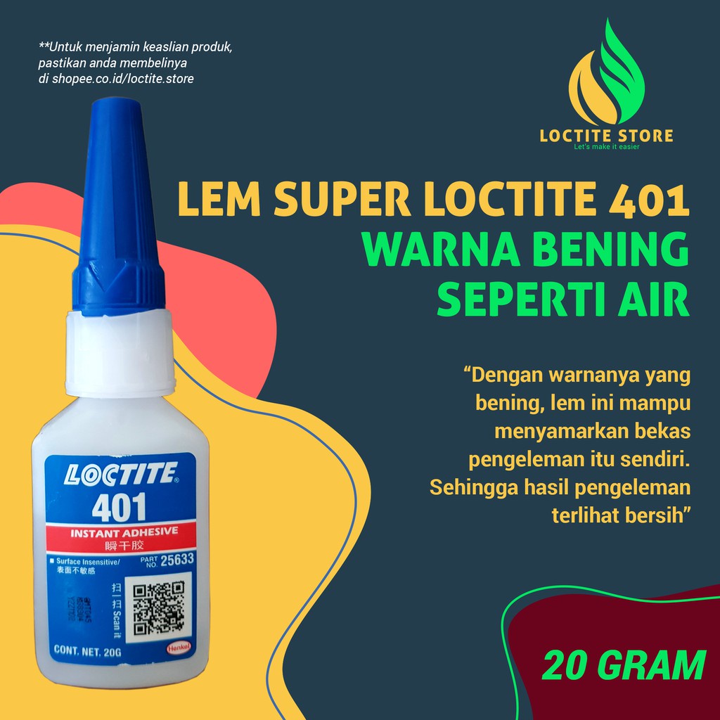 

Lem Serbaguna Loctite 401 Lem Ter Untuk Besi Plastik Kayu Kain