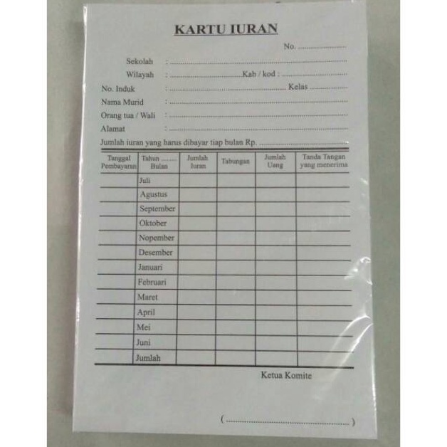 

Miliki Segera.. Kartu Iuran Siswa / Bayaran Sekolah - SPP / BP3 35