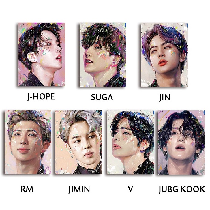 

[Little Star] 40 * 50cm Paint By Number BTS DIY Paint By Number Kit No Frame ↓Model Baru