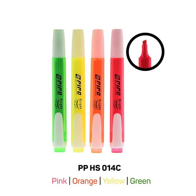 

Dijual Murahー[4 pcs] PIPO 014c highlighter penanda tulisan PP HS 014C