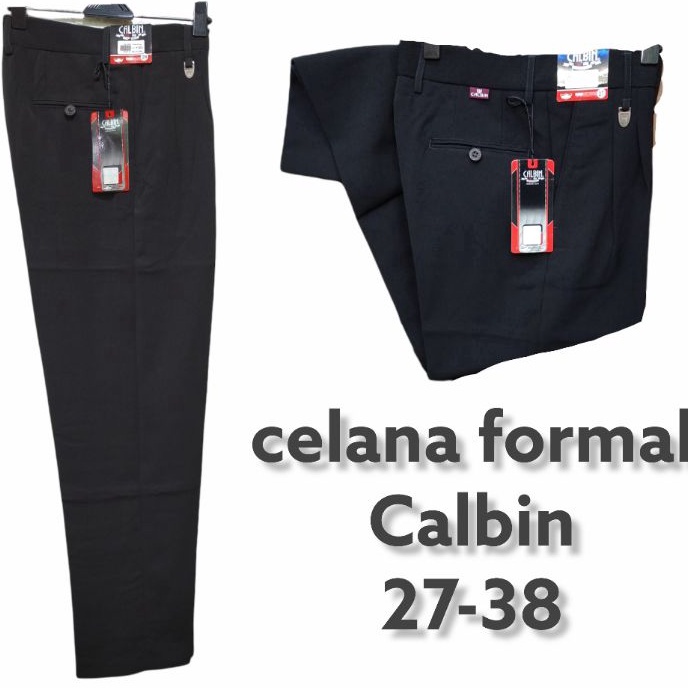 Terlaku. celana panjang bahan pria formal / kantor calbin bahan twiss hitam.