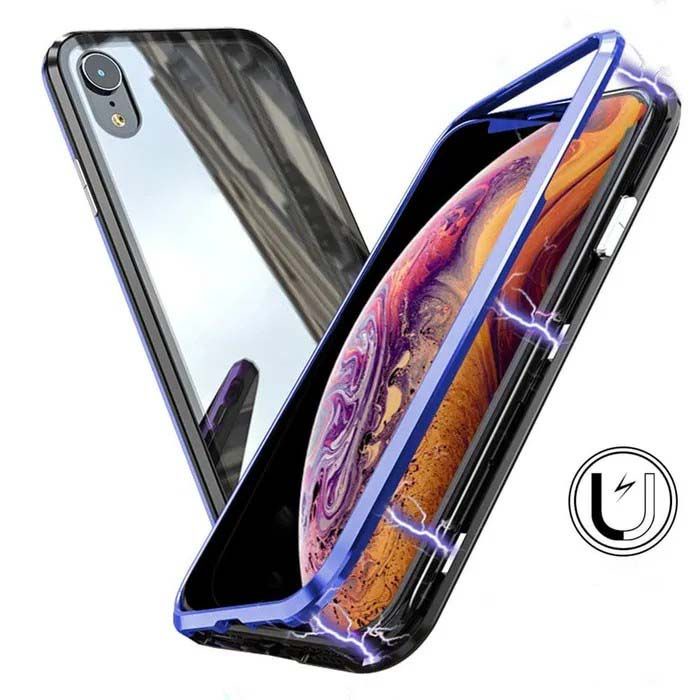 Hard Case Magnetic Iphone XR IphoneXR Hardcase Metal Glass 1 Sisi Belakang Back Cover Casing Murah