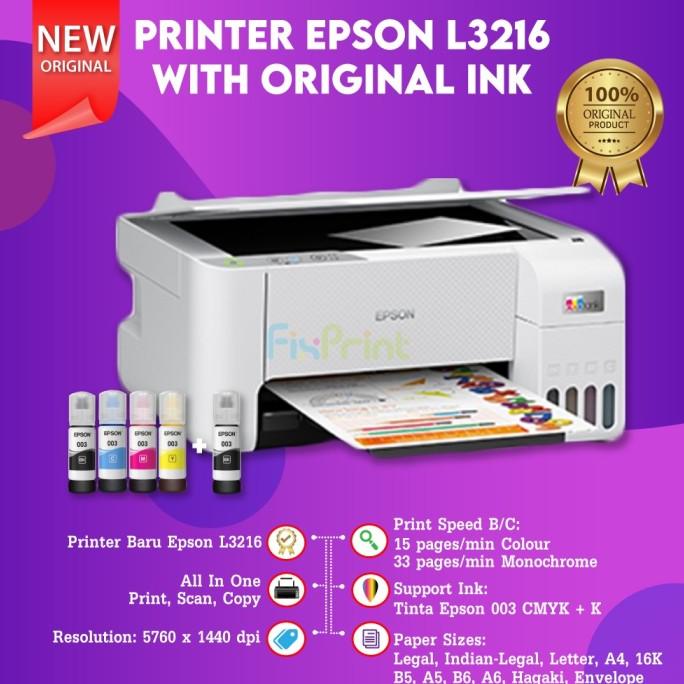 Printer Epson L3216 All In One Printer (Putih) Print Scan Copy A4 Kugadeshop