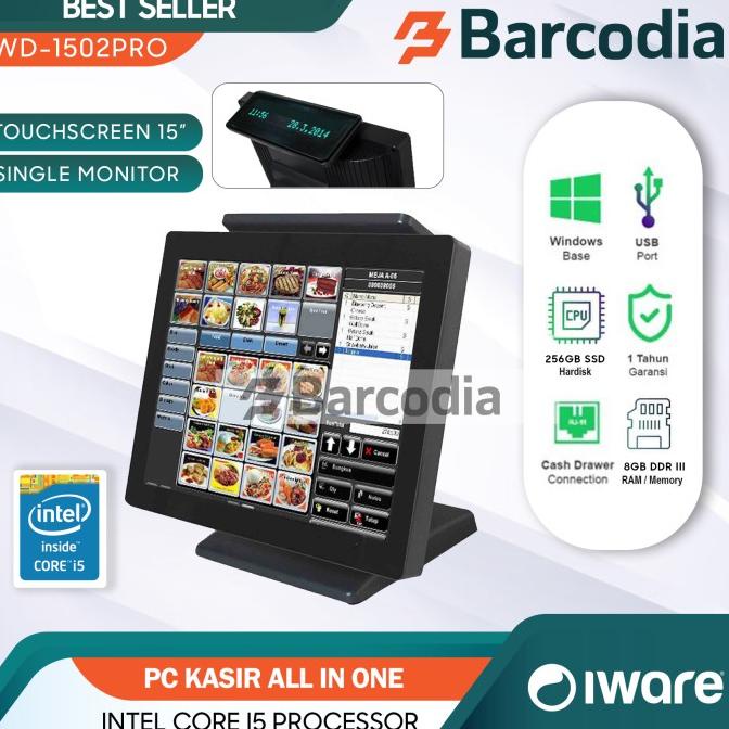 Mesin Kasir Windows All In One Pos Iware Wd-1502Pro Touchscreen