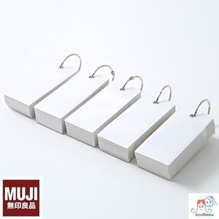 

MUJI - PP COVER WORD CARDS - KEY RING MEMO BLOCK - FLASHCARD