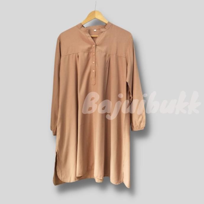 Terlaris Tunik Polos Viscose Coklat Susu Original
