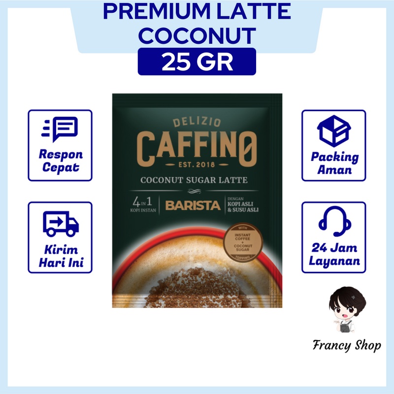 

Kopi Delizio Caffino Premium Latte Coconut Sachet 25 gr