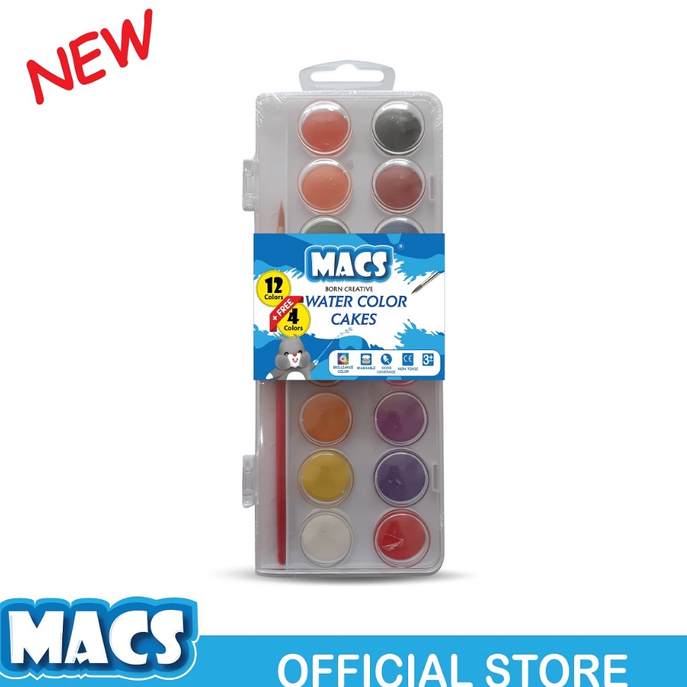 

[KODE YZSAJ] MACS Cat Air Water Color Cakes 12 + Free 4 Warna