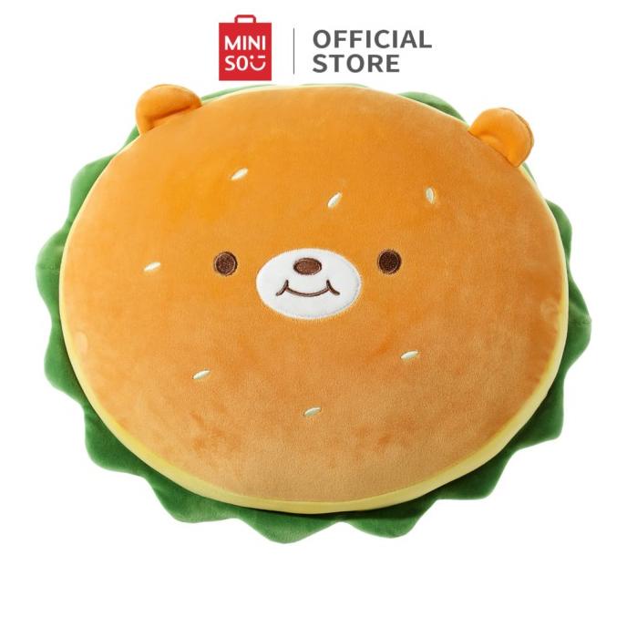 Miniso Boneka Bantal Burger Lucu Mainan Mewah Lembut Bantal Tidur