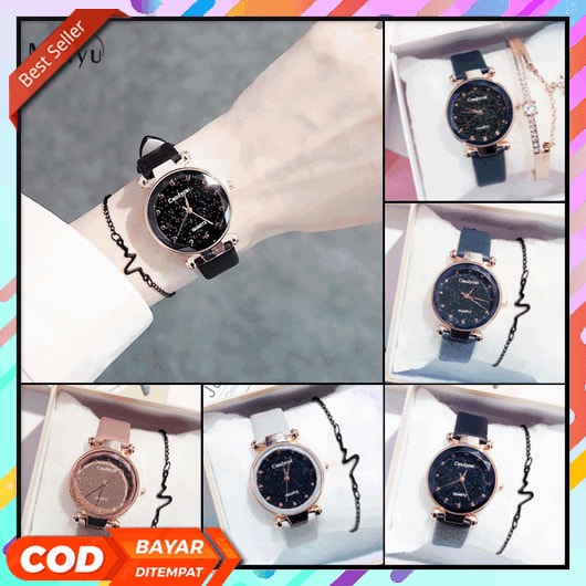 Jam Tangan Wanita Elegan Jam Tanggan Analog Kotak Kekinian Fashion Cewe Terbaru 2023 Jm Tngan Jamtan