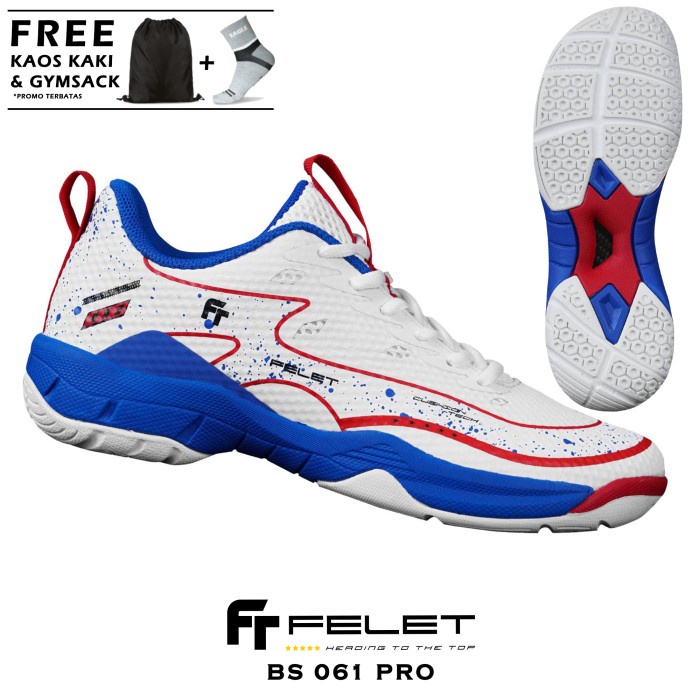 Sepatu Badminton Felet BS 061 PRO Original Sepatu Bulu Tangkis Felet