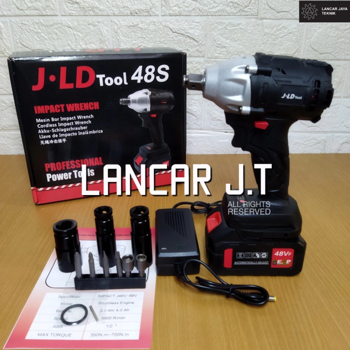 BOR JLD CORDLESS IMPACT WRENCH JV88 2 BATERAI
