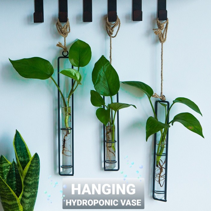 Terlaris Iron Hanging Rack Pot Bunga Gantung Besi Botol Kaca Vase Gantung