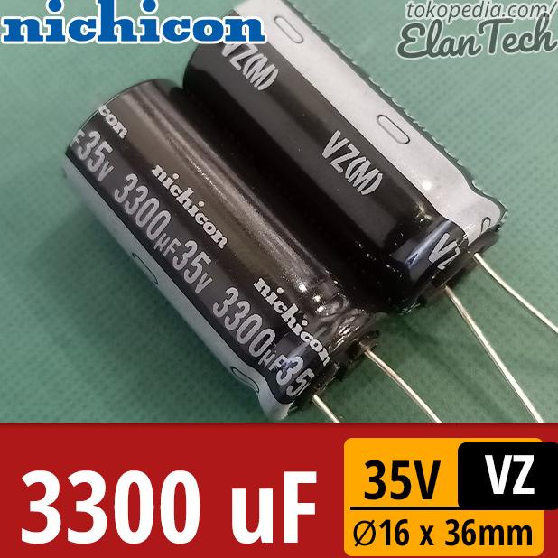 Elco 3300Uf 35V Nichicon 3300 Uf Kapasitor Capacitor Elantech
