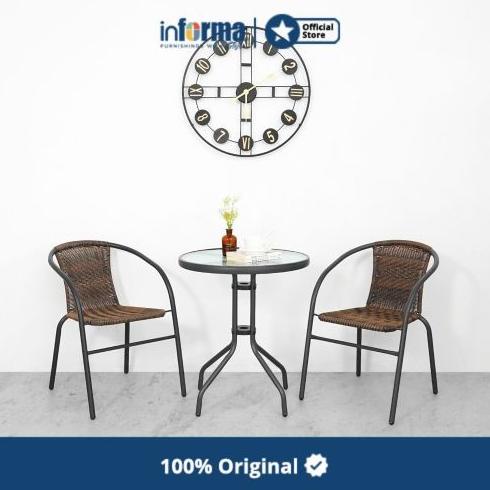 Informa - Colorado Set Kursi & Meja Teras - Cokelat