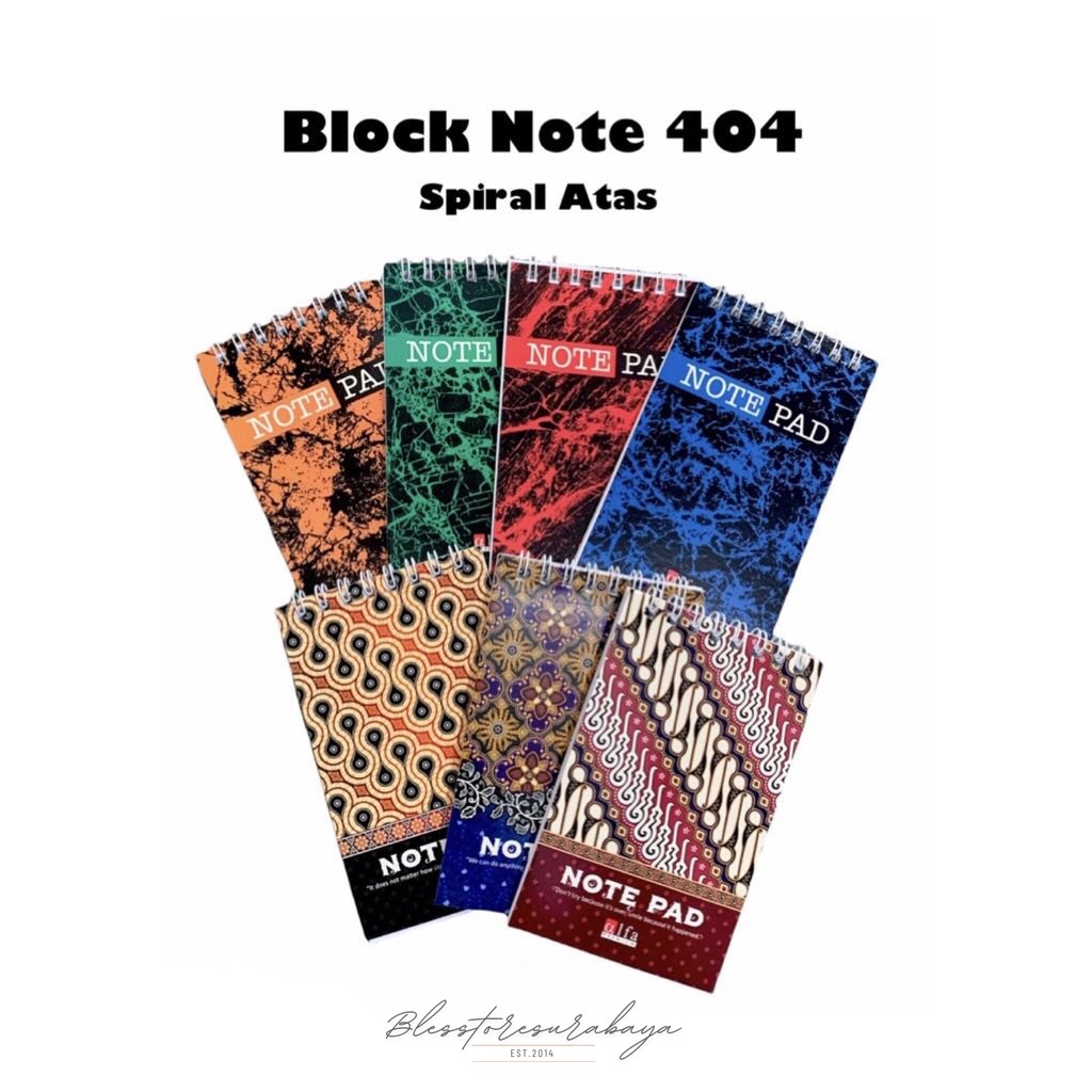 

[Ecer] Block Note - Blok Notes Kecil 404 Spiral Atas Marmer Batik