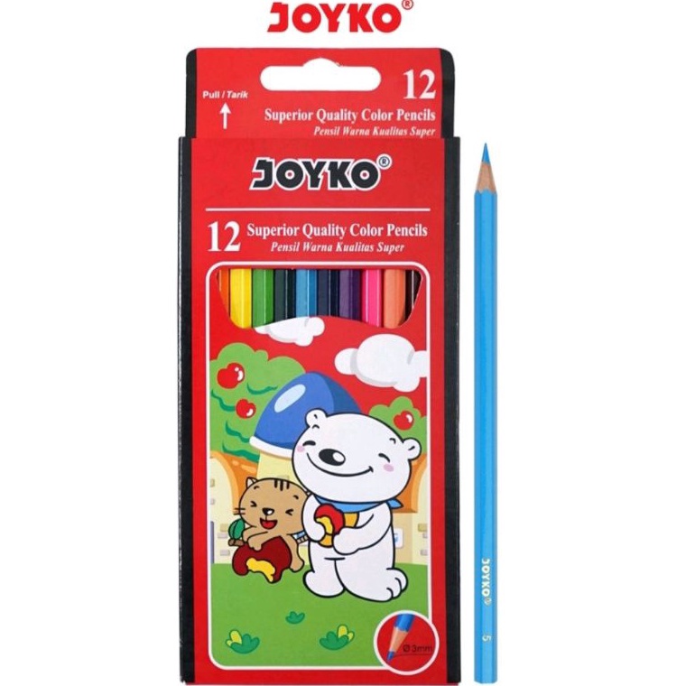 

[KODE 8AIT0] Pensil Warna Joyko CP-12PB Color Pencils 12 Warna