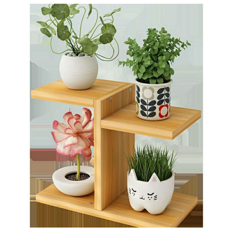 rak pot kayu susun/ rak kayu serbaguna