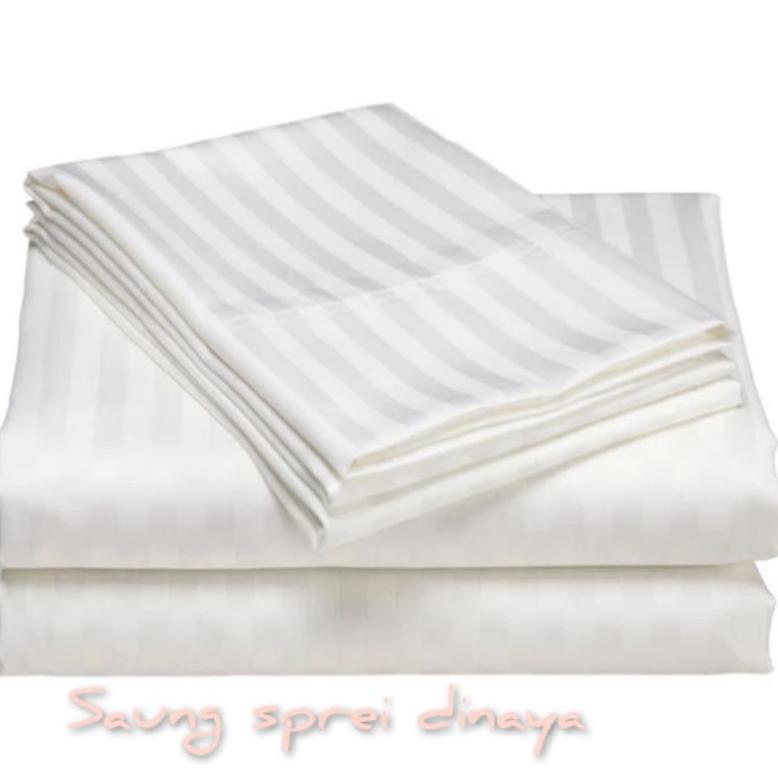 PROMO SPREI HOTEL SPREI ONLY | SPREI SAJA TANPA SARUNG BANTAL | SPREI SALUR PUTIH GARIS PUTIH | KATU