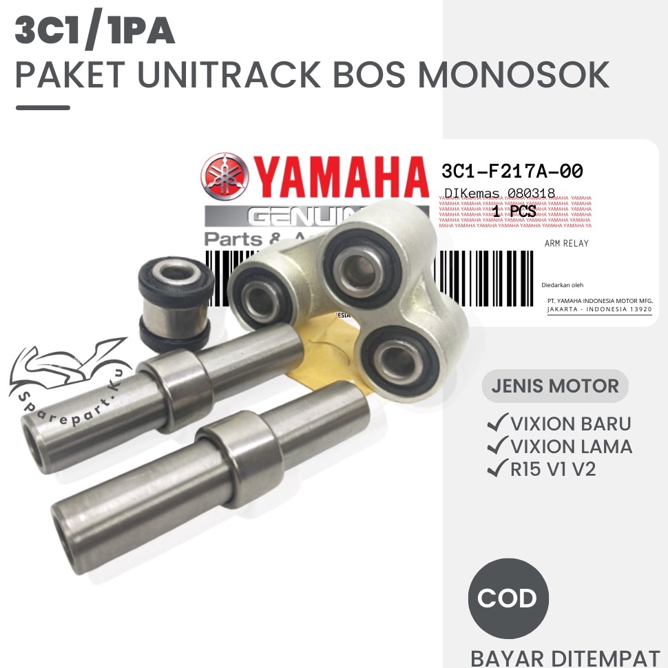 HARGA TERMURAAH (HEMAT) PAKET KOMPLIT YAMAHA SEGITIGA BOSH MONOSHOCK VIXION + BOSH ARM VIXION OLD NE