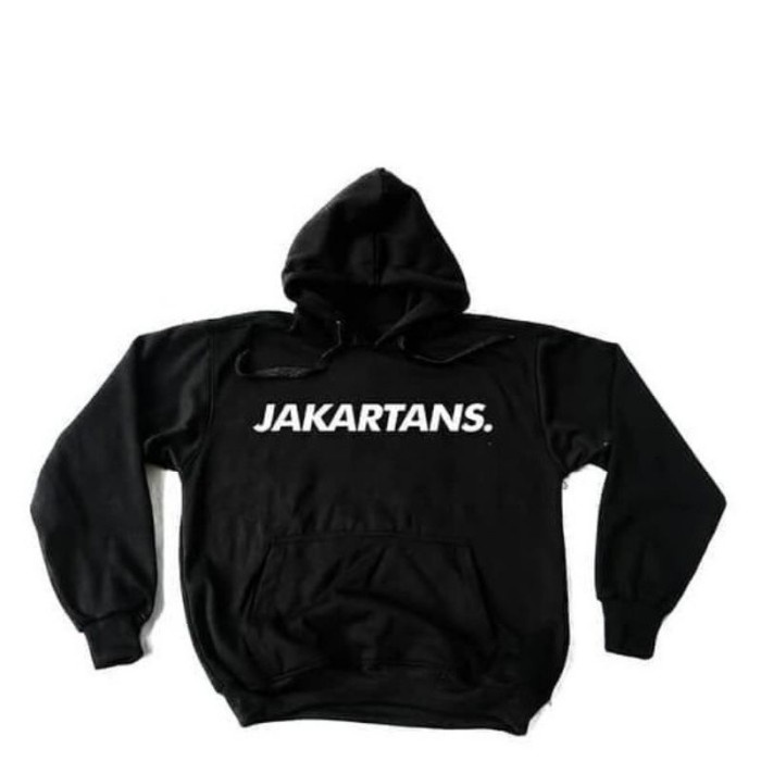 jaket pria Jaket Hoodie JAKARTANS Logo Font - Hoodie Distro Pria Wanita Custom - Hitam, M(I9O0) jake